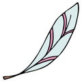 Cute colored feather boho style vector color decorative element Royalty Free Stock Photo