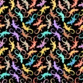 Cute Colored Lizards Kids Pattern Seamless