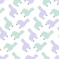 Cute Colorful Smiling Alpaca Vector Illustration Pattern