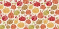 Cute colorful assorted pumpkins seamless pattern