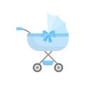 Cute colorful baby stroller with fashion blue ribbon