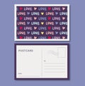 Cute colorful beautiful postacrd with hearts, love for Valentine`s Day