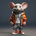 Charming 3d Cartoon Rat In Urban Clothes - 32k Uhd Render