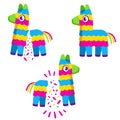 Cartoon pinata drawing set Royalty Free Stock Photo