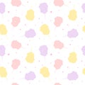 Cute colorful cartoon sweet cotton candy seamless pattern background illustration