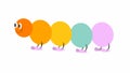 Cute Colorful Caterpillar Cartoon Vector Illustration For Children