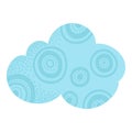 Cute colorful cloud. Childish flat vector illustration collection. Weather forecast, meteorology. Rainy, cloud, sunny