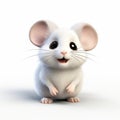 Cute And Colorful 3d Rendered White Mouse Icon