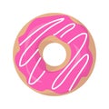 Cute, colorful donuts with pink glaze and multicolored powder