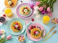 Cute and Colorful Easter Table Setting Ideas Royalty Free Stock Photo