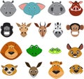 Cute colorful exotic animals collection