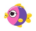 Cute colorful fish bubble doodle