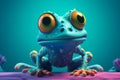 Cute colorful frog wtih big eyes. Generate Ai