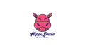 Cute colorful hippo head logo symbol vector icon illustration graphic design Royalty Free Stock Photo