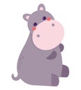 cute colorful hippopotamus