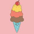 Cute colorful ice cream cone