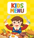 Cute colorful kids meal menu. Royalty Free Stock Photo