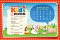 Cute colorful kids meal menu template Royalty Free Stock Photo