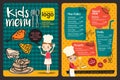 Cute colorful kids meal menu template