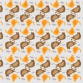 Colorful cartoon kitten pattern background