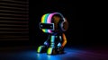 Cute colorful minimalistic android Companion Vinyl Figure generative AI