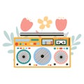 cute and colorful old school tape recorder doodle. 90s vive.