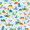 Cute and colorful origami dinosaur pattern