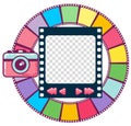 Cute colorful photo frame, image viewer, UI design