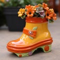 Cute And Colorful Rain Boot Flower Pot For A Charming Garden