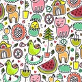 Cute colorful seamless childish pattern