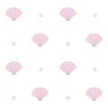 Cute colorful seashells seamless vector pattern background illustration