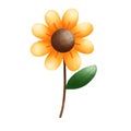 Cute and colorful single sunflower