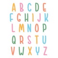 Cute colorful tall Font and Alphabet