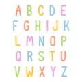 Cute colorful tall Font and Alphabet