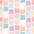 Cute colorful textured square shapes pattern Royalty Free Stock Photo