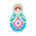 Cute colorful wood nesting doll, russian toy