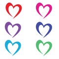 CUte colorfull heart icon february vector set