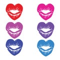 Cute Colorfull mouth icon vector