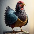 Cute colourful chicken. Generative Ai