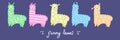 Cute colouring funny lamas for baby banners