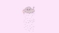 Cute comic clouds rain cartoon animation. HD mov file with alpha channel. Black background is a transparency, just cut timing and