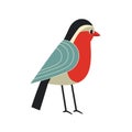 Cute comic robin bird simple vector icon Royalty Free Stock Photo