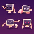 Cute computer character in different poses