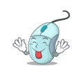 Cute computer mouse cartoon mascot style with Tongue out Royalty Free Stock Photo