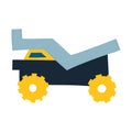 Cute Construction truck tipper with yellow wheels. Royalty Free Stock Photo