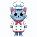 Cute cook cat cute antropomorphic vector EPS Royalty Free Stock Photo