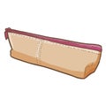 Cute and cool bright brown red pencil case Royalty Free Stock Photo