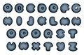 Vector stylized alphabet as blue spherical bubbles Royalty Free Stock Photo