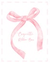 Cute coquette aesthetic pink ribbon bow in vintage style watercolor