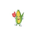 Cute corn with the character cartoon foam finger